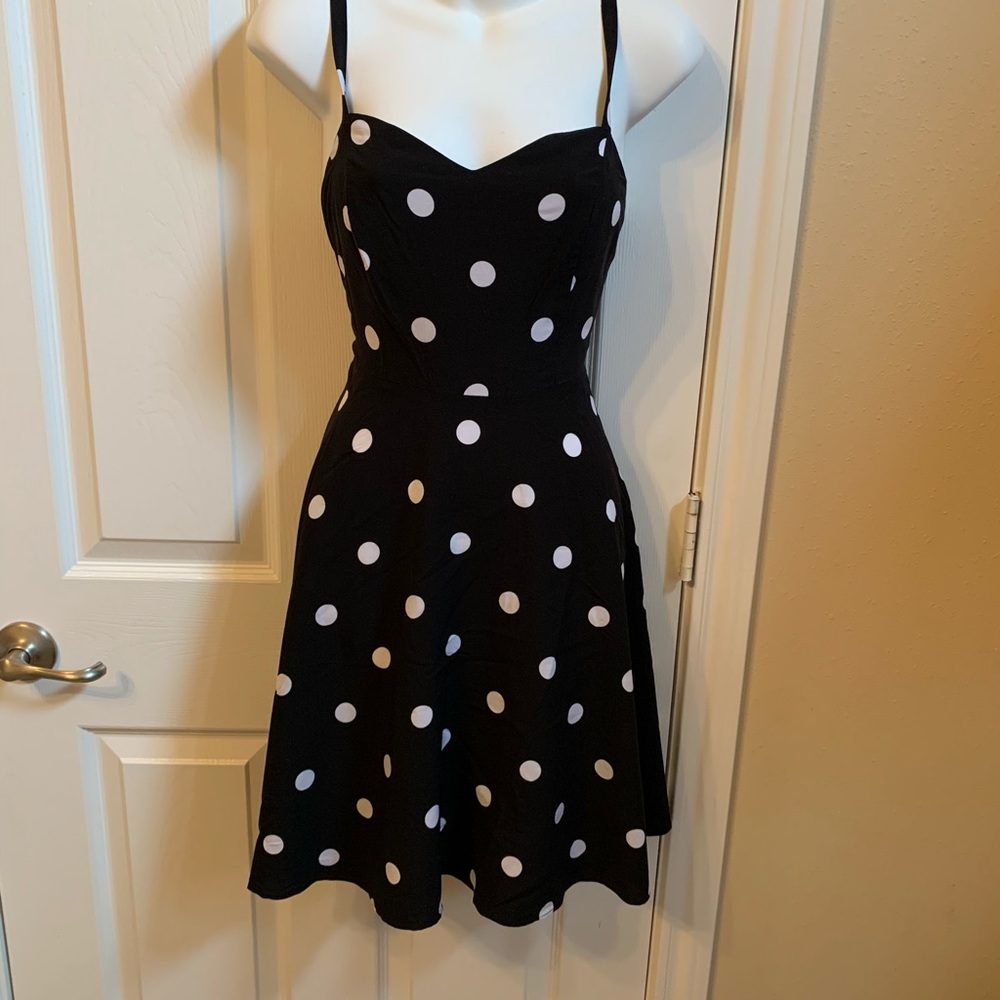 Black and white polkadot dress
